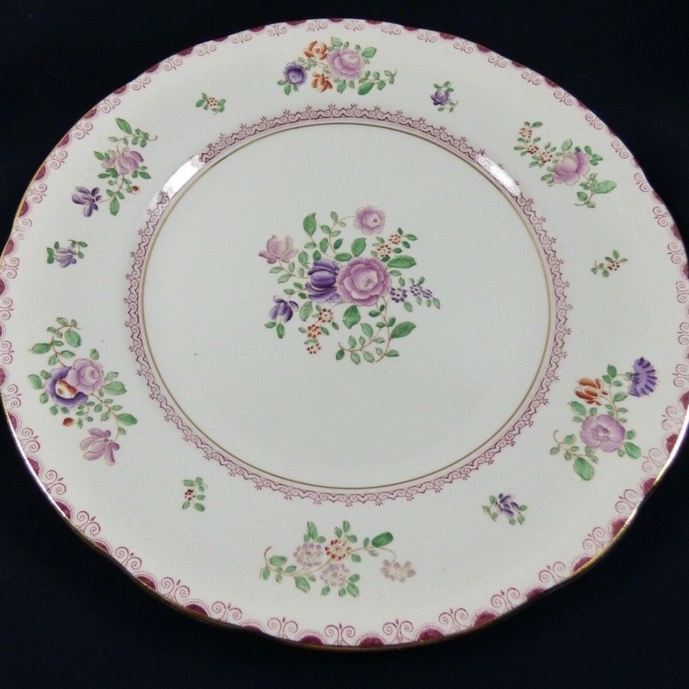 VTG Booths England Silicon china dinner Plate floral pattern 9.25"